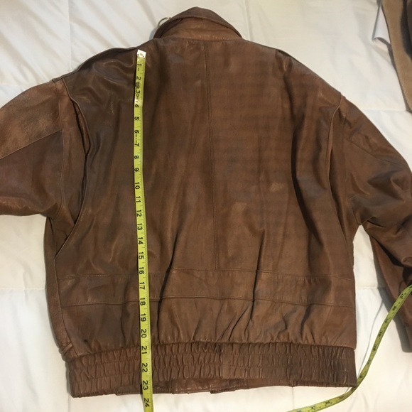 Vintage Nordstrom Brass Plum Leather Bomber Jacket - Picture 14 of 16